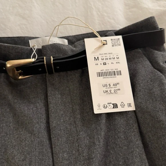 NWT✨ Houndstooth Belted Pants in Charcoal - Picture 4 of 4